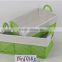cotton fabric storage basket with cotton lining and metal handle