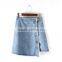 wholesales China New model women gender girlfriend denim irregular cutting summer ripped slim jeans dress skirts