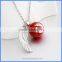 Angel Wing Footprint Enamel Metal Round Belly Bell Musical Sound Ball Pendant Pregnancy Maternity Necklaces BAC-M061