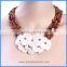 Wholesale Handmade 3 Multi-strands Nugget Sand Stone Glidstone Chips Gemstone And Shell Pearl Flower Choker Necklaces GN-DQ059