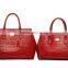 S451-A2370 red croc patter office lady leather handbags with many compartments