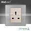 2015 China Wholesaler Wallpad Luxury Wall Light Switch Panel 13A UK Socket Switch Outlet