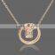 Gold Women Metal Ring Stick Pendant Charming Necklace