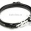 nautical horizon anchor leather bracelet, color enamelled metal anchor bracelets