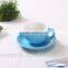 color glazed ceramic cappucino coffee cup