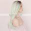 Black to Light Green Wig Lace Front Synthetic Fiber Cosplay Wig With Low Price