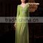 LBB2 Elegant V Neckline Lace Appliqued Wedding Party Maid of Honor Gown Long Sleeve A Line Long Mint Green Bridesmaid Dresses
