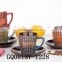 Milka 7oz ceramic mug with flower design and round saucer eco-friendly
