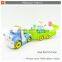 Best quality plastic friction cartoon trailer truck toy with music