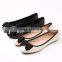 2016 shoes made in china ladies PU quilted soft ballerina with sweet bow