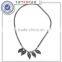 Black/White Magnetic Bead and Pumpkin Bead Hematite Necklace with Wire Braided Pendant