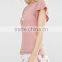 Bulk wholesales new fashion woman crochet spandex rib knit casual t shirts