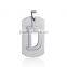2016 Fashion square nameplate pendant necklace inlaid removed letters in 316L stainless steel