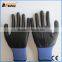 BSSAFETY blue nylon polyester gloves with black nitrile coated
