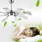 110-240v 70w AC DC motor 42'' retractable ceiling fan with lights