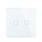 EU one gang one way wall switch,White Crystal glass panel touch light switch