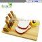 Manufacturer for bamboo & wooden products rubber wood cheese board with 4knives set cheese knife set cheese board set