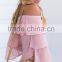 Guangzhou OEM wome clothes bell sleeve off shoulder new design ruffle raglan shirt