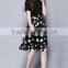 OEM service high quality women chiffon umbrella skirt dot print pattern