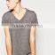 2016 high quality colored cotton blank v-neck t-shirt for man