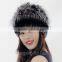 CX-C-135A Women Rex Rabbit Fur Russian Style Winter Cap