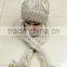 Fashion the newest lady100%acrylic knitted scarf cap with pompom
