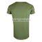 Roll Sleeve Crewneck T-Shirt Khaki 100% Cotton Longline T Shirt High Quality Men's Gym T Shirt China Manufacturer