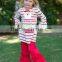 thanksgiving fall little gril qute floral printing set children boutique outfit