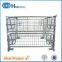 folding stackable euro pallet size steel container with wooden