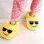Factory supply custom cute plush emoji slipper for women