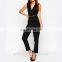 New Style Ladies Wrap Jumpsuit with Metal Belt Wrap front