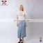 A Forever Fairness Casual Style Denim Light Blue Jeans Long Skirts