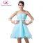 Newest Design of Grace Karin Strapless Short Blue Cocktail Dresses With Shining Rhinestone CL6178