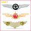 Custom Logo Sliver Plated Pilot Wing Badge With Butterfly Clutch Pin Back