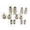 YTPC All copper nickel plating push in fitting