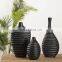 Retro Style Dining Room Table Top Decoration Black Matte Silver Plated Design Resin Dried Flower Vase