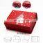 Luxury A4 deep custom color rigid cardboard Christmas eve gift packaging basket box with ribbon