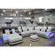 Hot Sale Modern Living Room Sofas White Italian Half Leather Couch U Shape Chesterfield Sofa