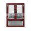 ROGENILAN 568 series wood color aluminum double glazed casement window with Magnetic control built-in shutter