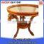 Goat shaped animal feet glass round wood sofa coffee table