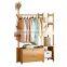 Luxury Bamboo multifunction coat racks garment coat hanger clothes organizer hanger hooks stand clothes rack