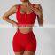 Sexy Ribbed Front Buttons Yoga Bras Factory Sale High Impact Sports Shockproof Crop Tops