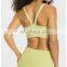 Naked Beauty V Back Sports Bra Long Line Sexy Shockproof Gym Yoga Fitness Bra Top Nylon Good Quality Workout Clothes For Women
