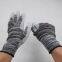striped wave black and white polyester 13 gauge knitted pu palm coated anti-static safety work gloves