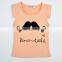 Korean Style 2016 Lovely Girl Clothing Sets 2PCS Cute Mustache Beard Carton shirt + Dot Shorts Hot Sale Summer Clothes