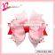 High quality eco-friendly hair accessories fashion nice heart ribbon bow hair clips gift for Valentine's day (QRJ-0016)