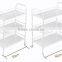 Househoud Furniture Simple Stainless Steel Kitchen Cabinet Shelf with Wheels