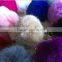 Factory wholesale Handmade 100% Real Rabbit Fur Ball keychain