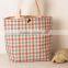 large capacity plaid fashion canvas baby diaper Bags ,shopping bag