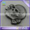 metal antique silver plating skull heads souvenir pin badge with brooch pin